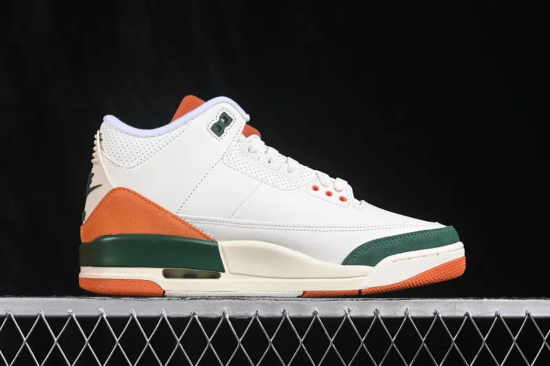 All categories Air Jordan Jordan series basketball shoes Air Jordan 3 GX foreign trade version Solefly x Air Jordan 3 Retro "Miami" AJ3 Joe 3 Miami joint white green orange IF4491-100